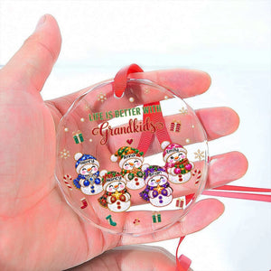 Grandkids Make Christmas Better glass ornament
