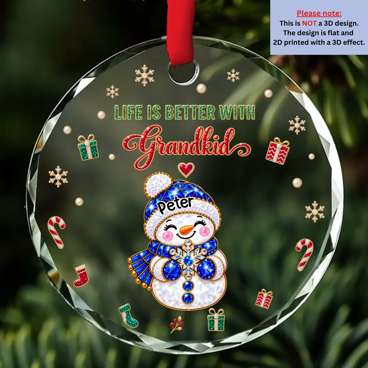 Grandkids Make Christmas Better glass ornament preview
