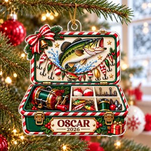 Fishing Tackle Box - Personalized 3D Effect Acrylic Ornament