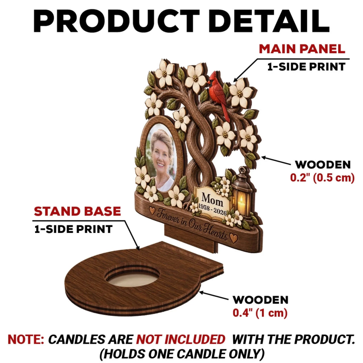 Wooden Candle Holder Product Detail
