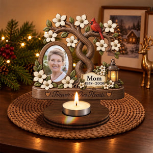 Our Angels Mom And Dad Personalized Wooden Candle Holder