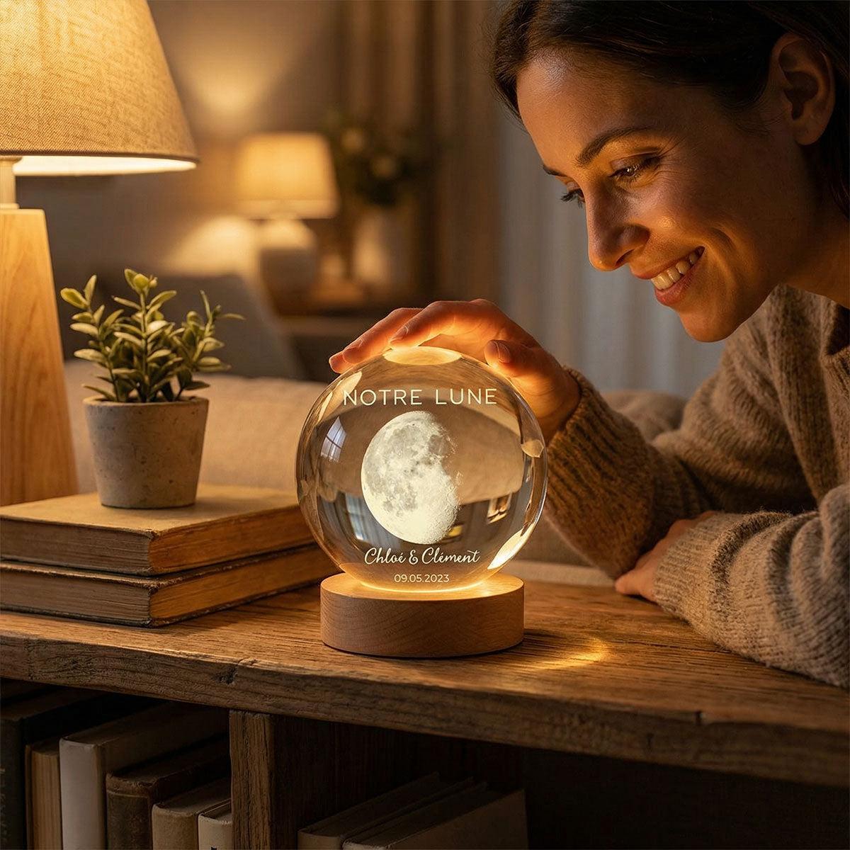 Veilleuse Boule de Cristal LED Personnalisée - Personalized Crystal Ball LED Night Light