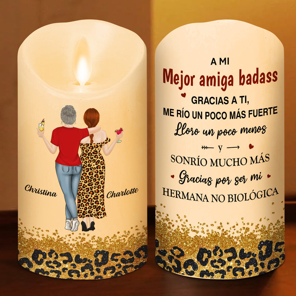 Gracias A Ti Me Río Un Poco Más Fuerte - Personalized LED Candle