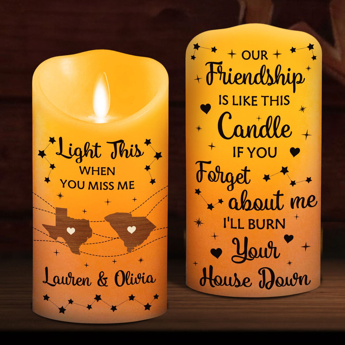 Light This When You Miss Me personalized LED candle