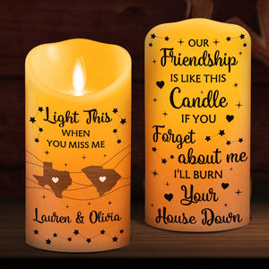 Light This When You Miss Me personalized LED candle