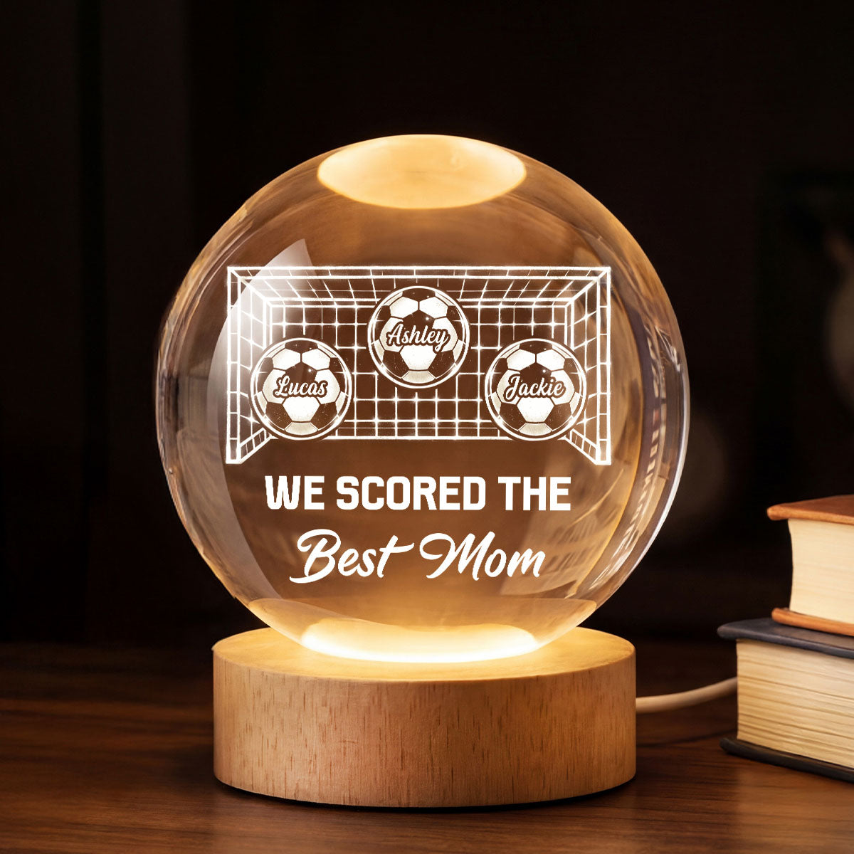 We Scored The Best Mom Soccer Mom - Personalized Crystal Ball LED Night Light
