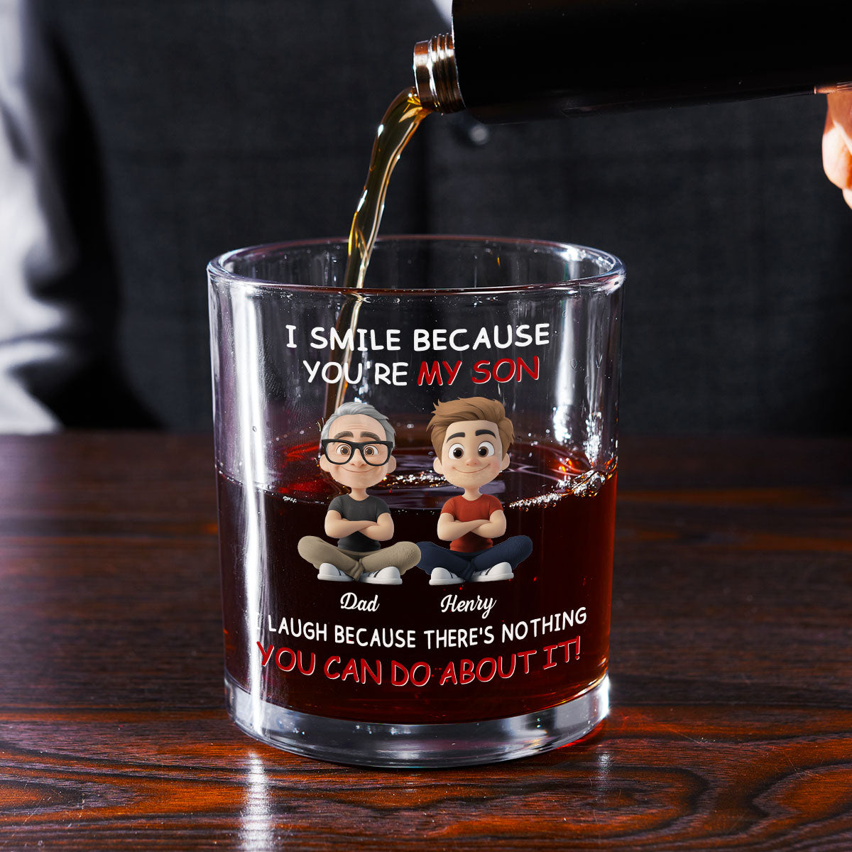 For Son personalized whiskey glass
