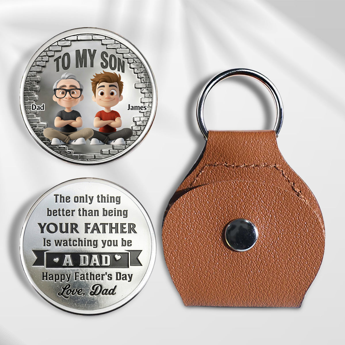 You Be A Dad Cartoon Version - Personalized Pocket Hug - Christmas Gift For Son