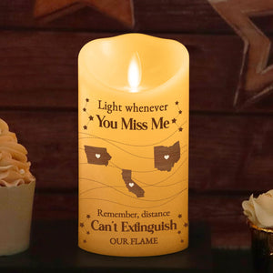 Distance Can Not Extinguish Our Flame - Personalized LED Candle