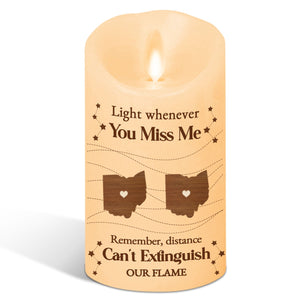 Distance Can Not Extinguish Our Flame - Personalized LED Candle
