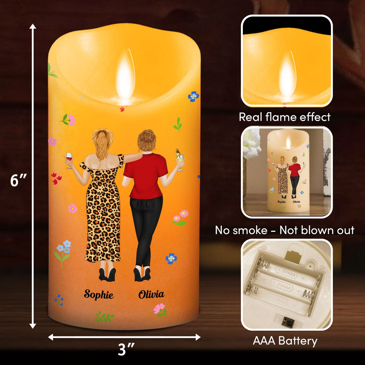 Punch Bitch Besties - Personalized LED Candle