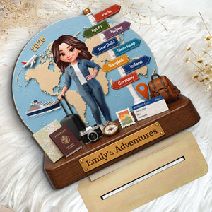 Traveling Destination Travel Adventure - Personalized Wooden Plaque