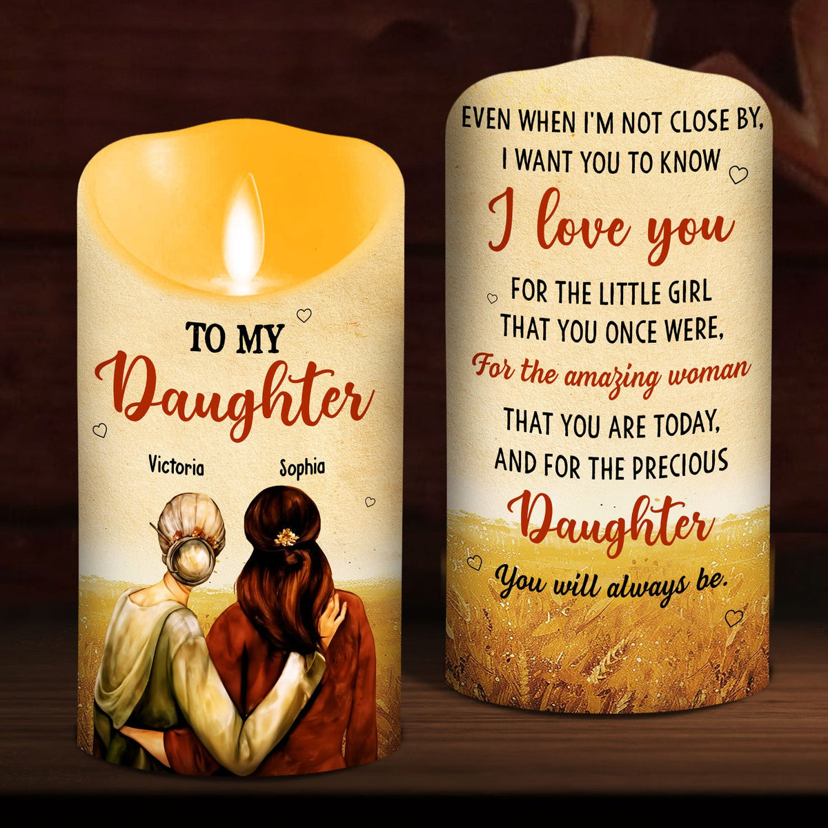 To My Daughter I Love You - Personalized LED Candle
