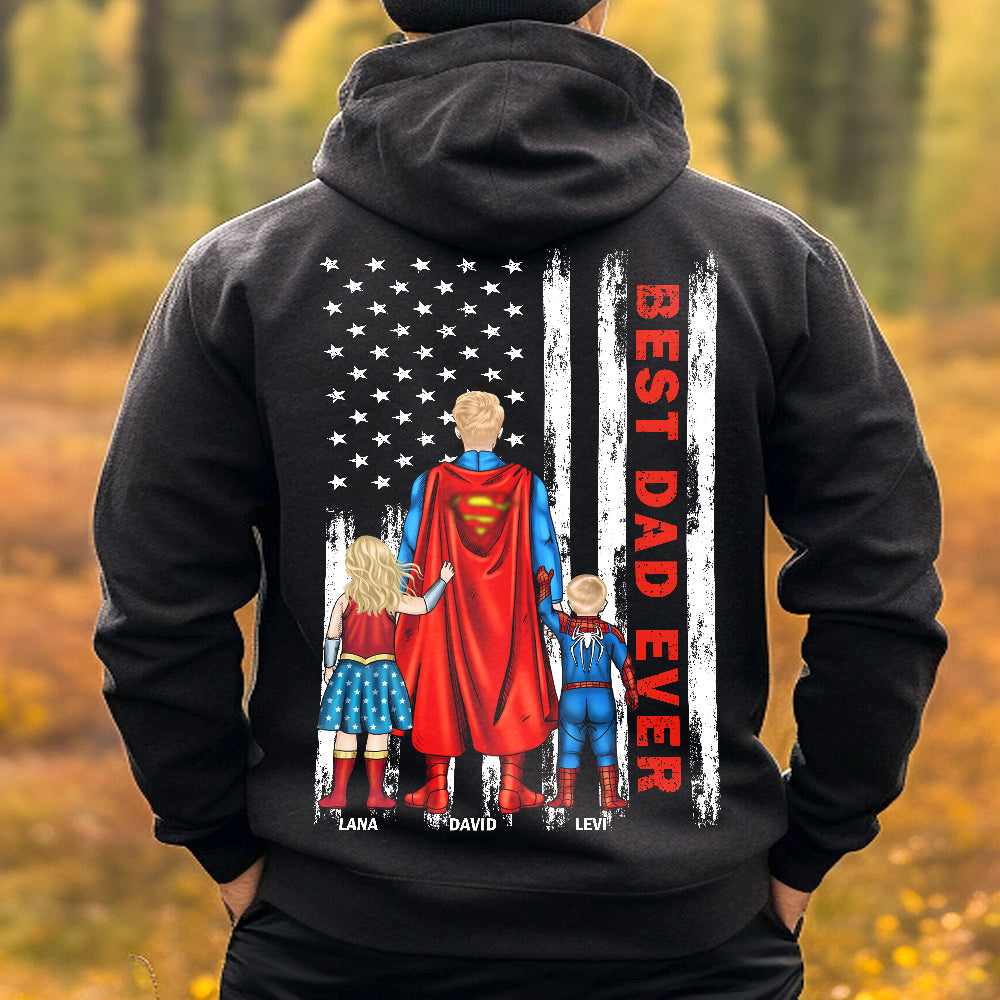 Best Dad Ever personalized hoodie outdoor