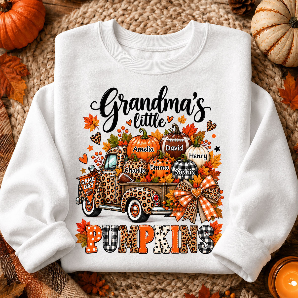 Grandma's Little Pumpkins Game Day - Personalized Shirt