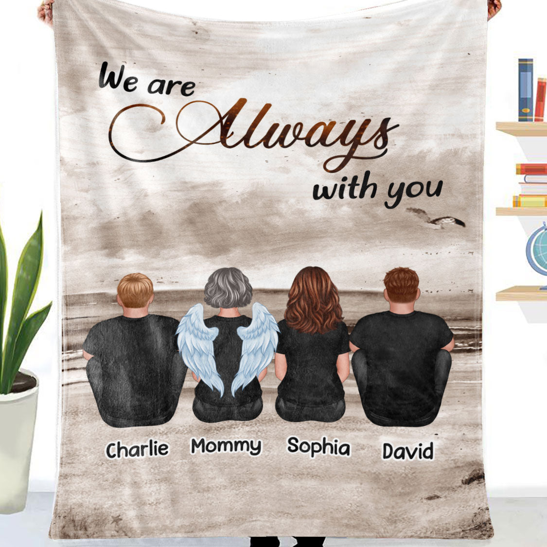 Always With You Sky Family Members Memorial - Personalized Fleece Blanket