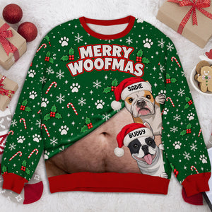 Woofmas Belly Surprise personalized all-over-print sweatshirt