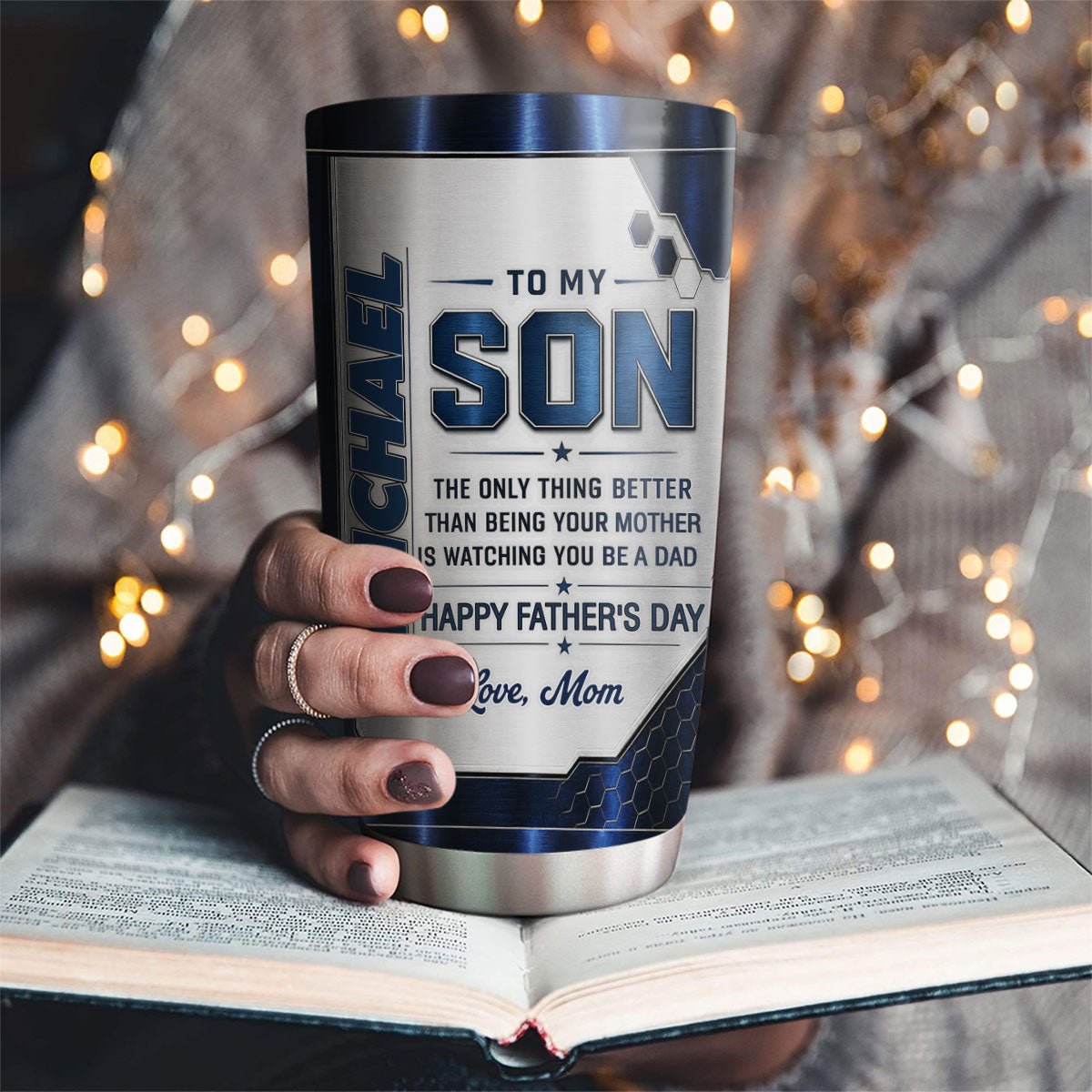 Watching You Being A Dad - Personalized 3D Effect Tumbler