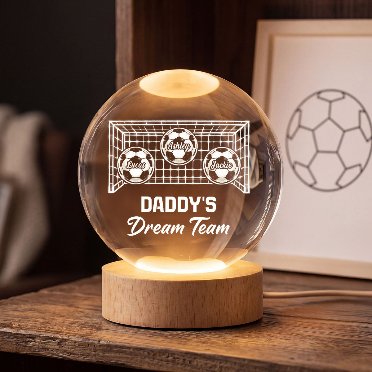 We Scored The Best Dad Soccer Dad - Personalized Crystal Ball LED Night Light