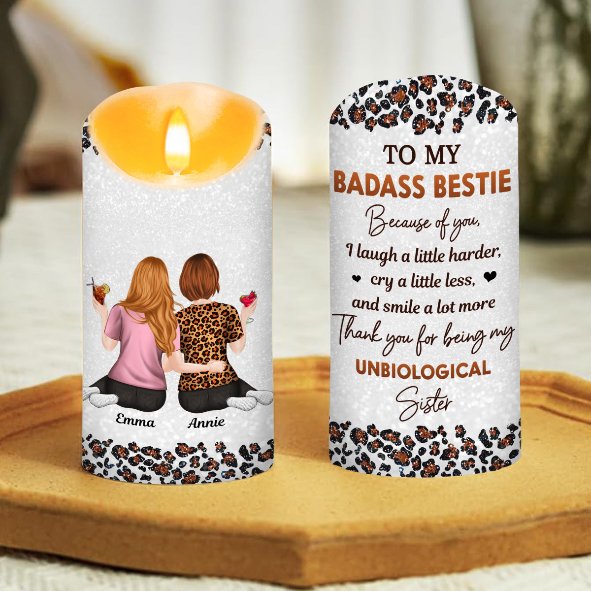 To My Badass Bestie - Personalized LED Candle