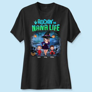 Night Halloween Rockin' Grandma Personalized Shirt