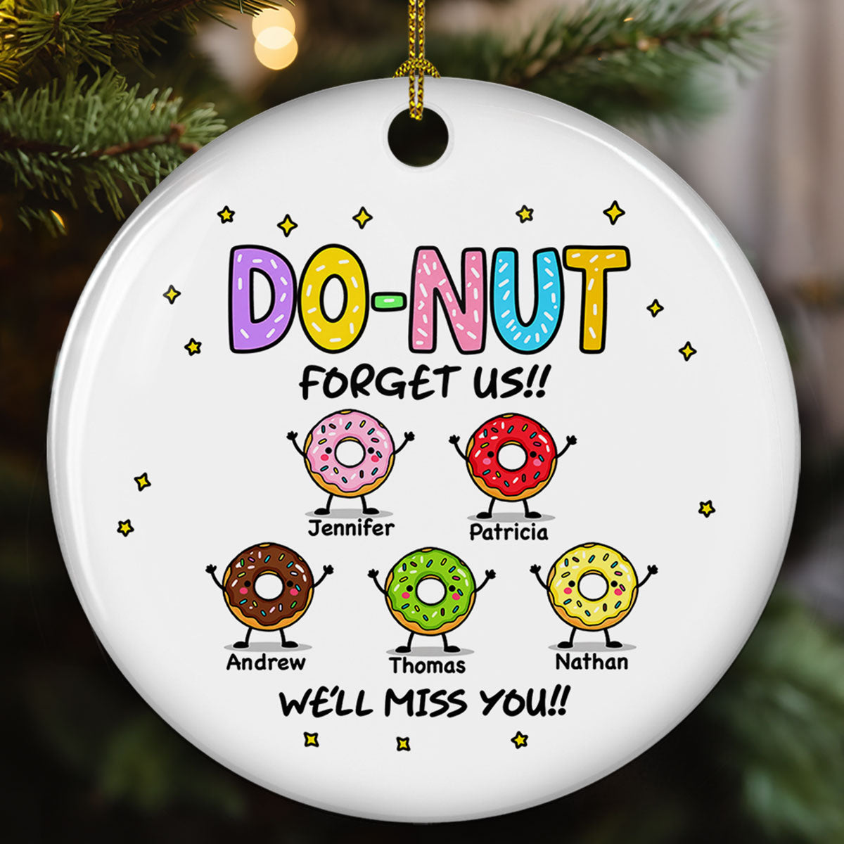 Donut Forget Us - Personalized Ceramic Ornament