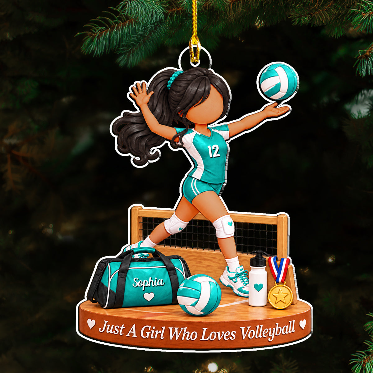 Born To Play Volleyball Daily Personalized Acrylic Ornament