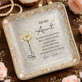 To My Aunt An Aunt Is Not Just Family Birth Month Flower - Personalized Custom Jewelry Dish, Ceramic Dish, Square Shape - AUNT013_SCRF