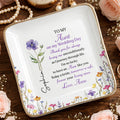To My Aunt On My Wedding Day Custom Birth Month Flowers - Personalized Custom Jewelry Dish, Ceramic Dish, Square Shape - AUNT015_SCRF