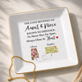 The Love Between An Aunt And Niece Flower State Art - Personalized Custom Jewelry Dish, Square Ceramic Dish - AUNT029_SCRD