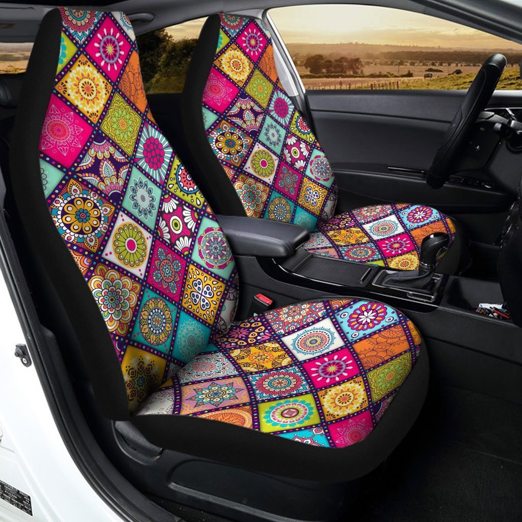 Abstract Needlepoint Car Seat Covers Custom Car Accessories