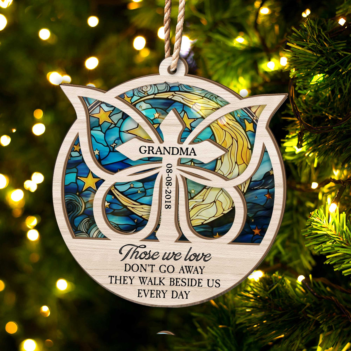 Always With Me personalized butterfly suncatcher ornament