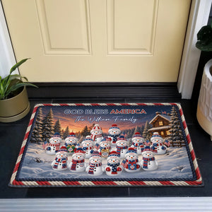 Personalized doormat at the front door