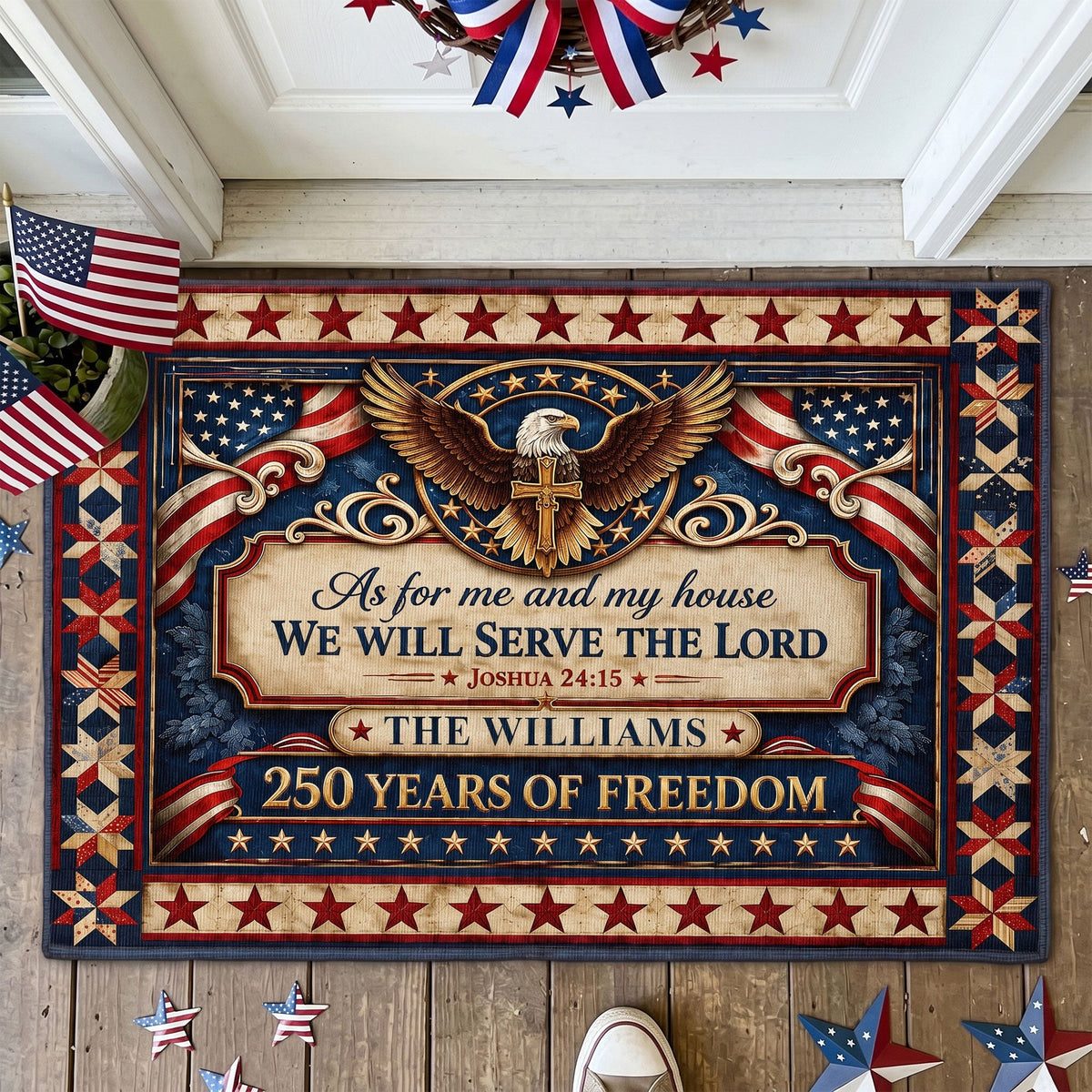 As For Me And My House We Will Serve The Lord Gift For Family - Personalized Doormat
