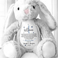 A Year's Passed By, Oh How Time Has Flown, Happy 1st Birthday, Personalized Stuffed Bunny With Stars - Personalized Stuffed Bunny - BDAY007_BUN