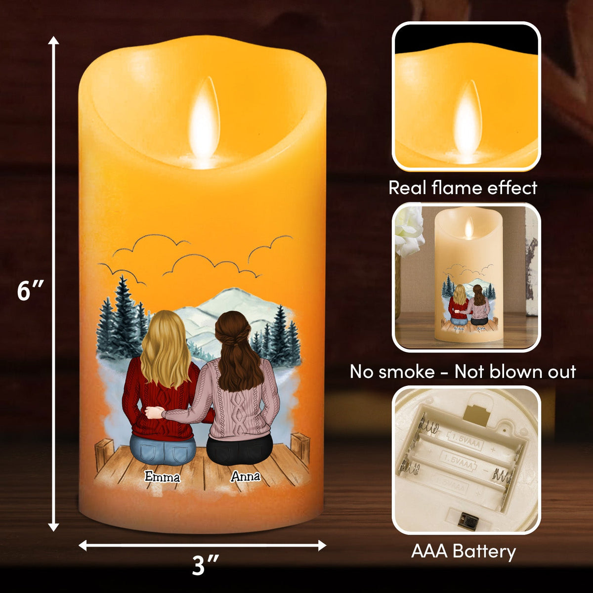 I Would Fight A Bear For You Sister - Personalized LED Candle - Christmas Gift For Sister, Best Friend