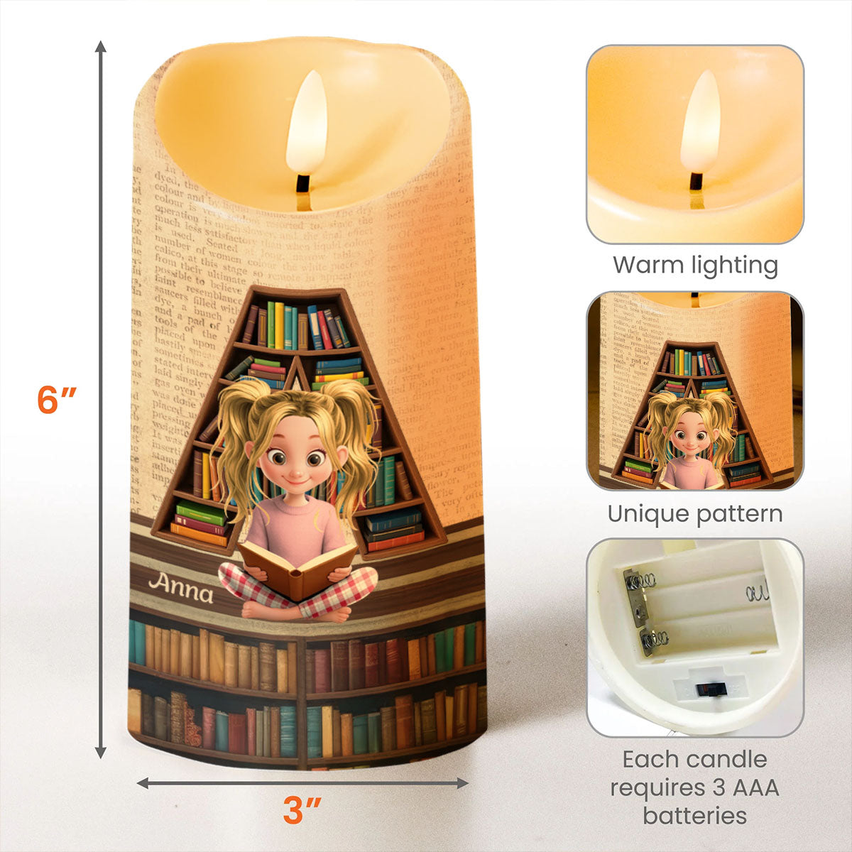 Yes I Am A Book Girl, My Books You Can't Borrow - Personalized Custom LED Candle - BLV016_LECA