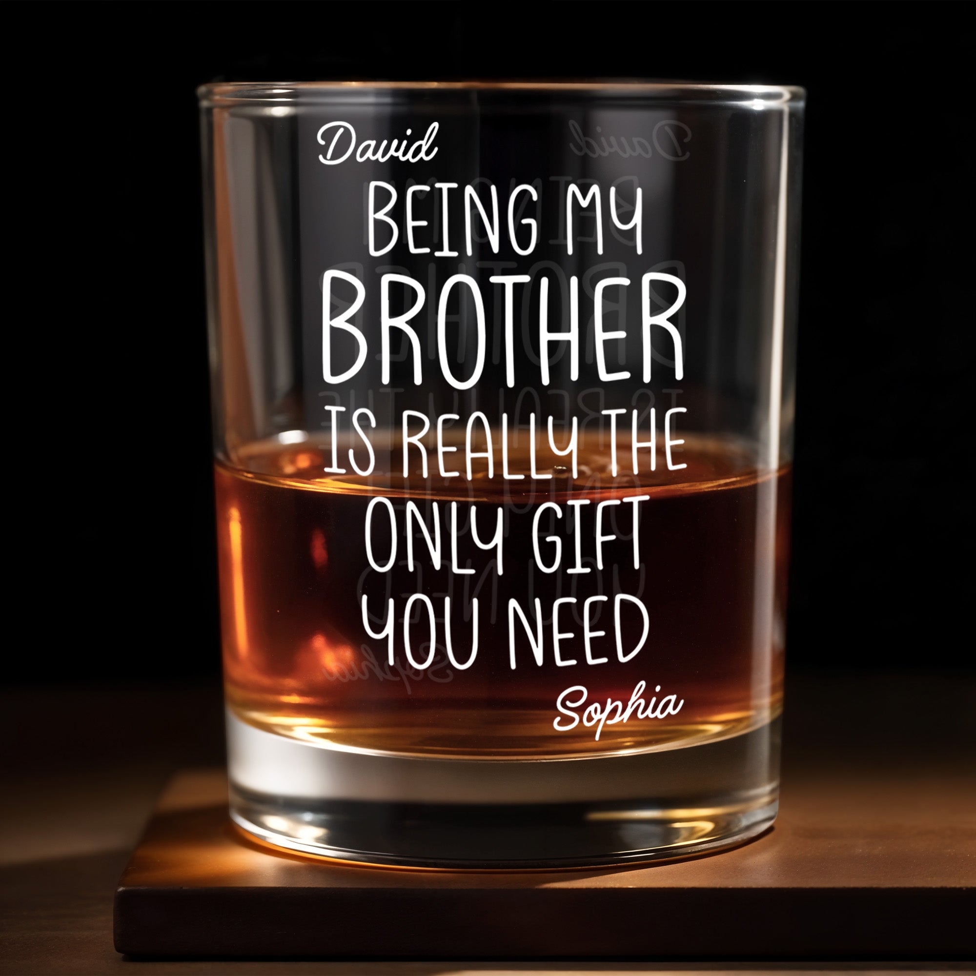 Being My Brother Is Really The Only Gift You Need - Personalized Custom Whiskey Glass - BRT001_RWG