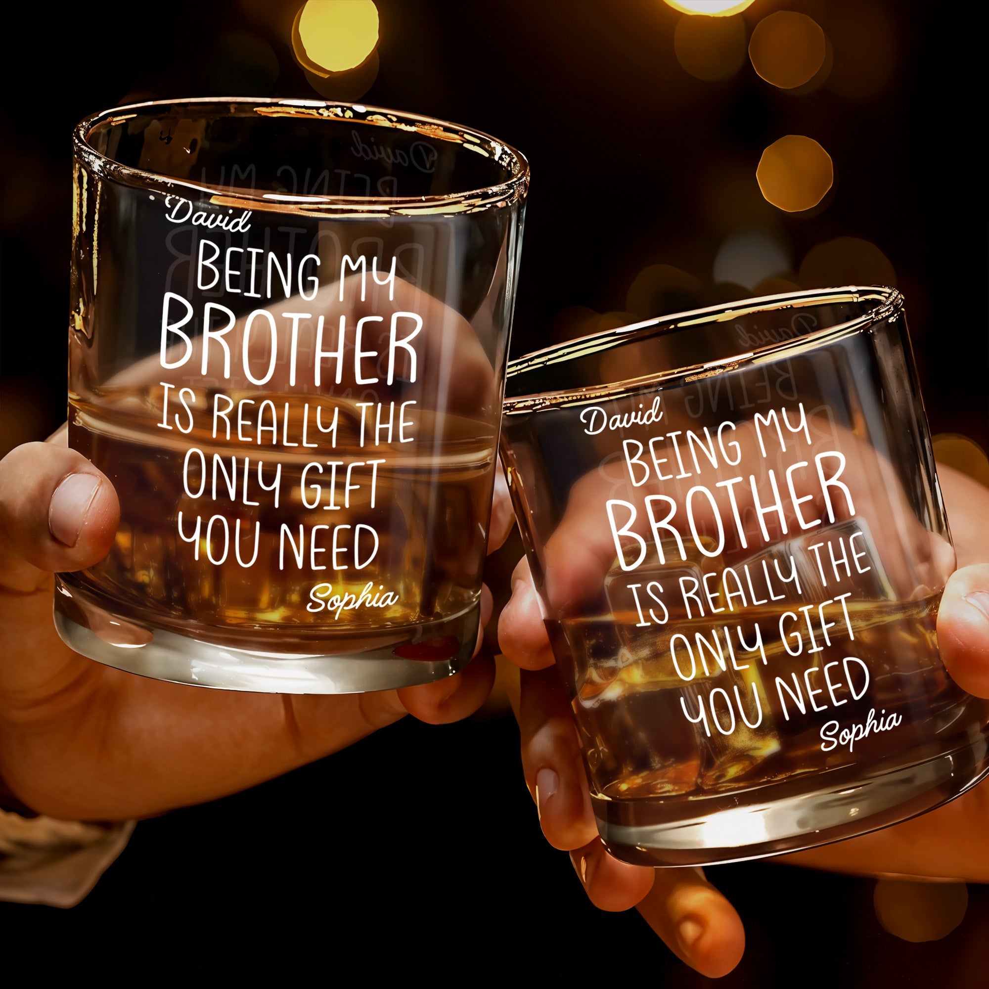 Being My Brother Is Really The Only Gift You Need - Personalized Custom Whiskey Glass - BRT001_RWG