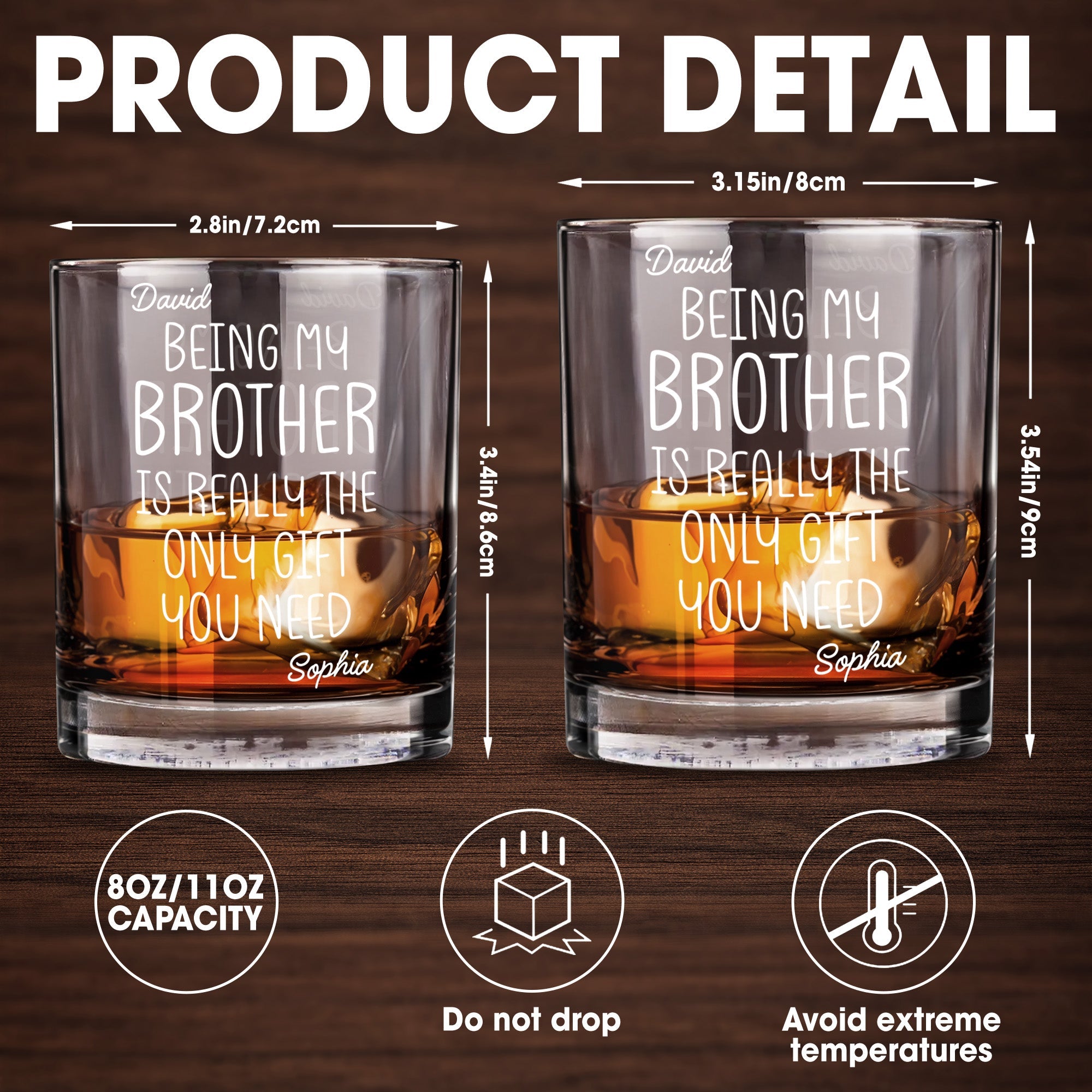 Being My Brother Is Really The Only Gift You Need - Personalized Custom Whiskey Glass - BRT001_RWG