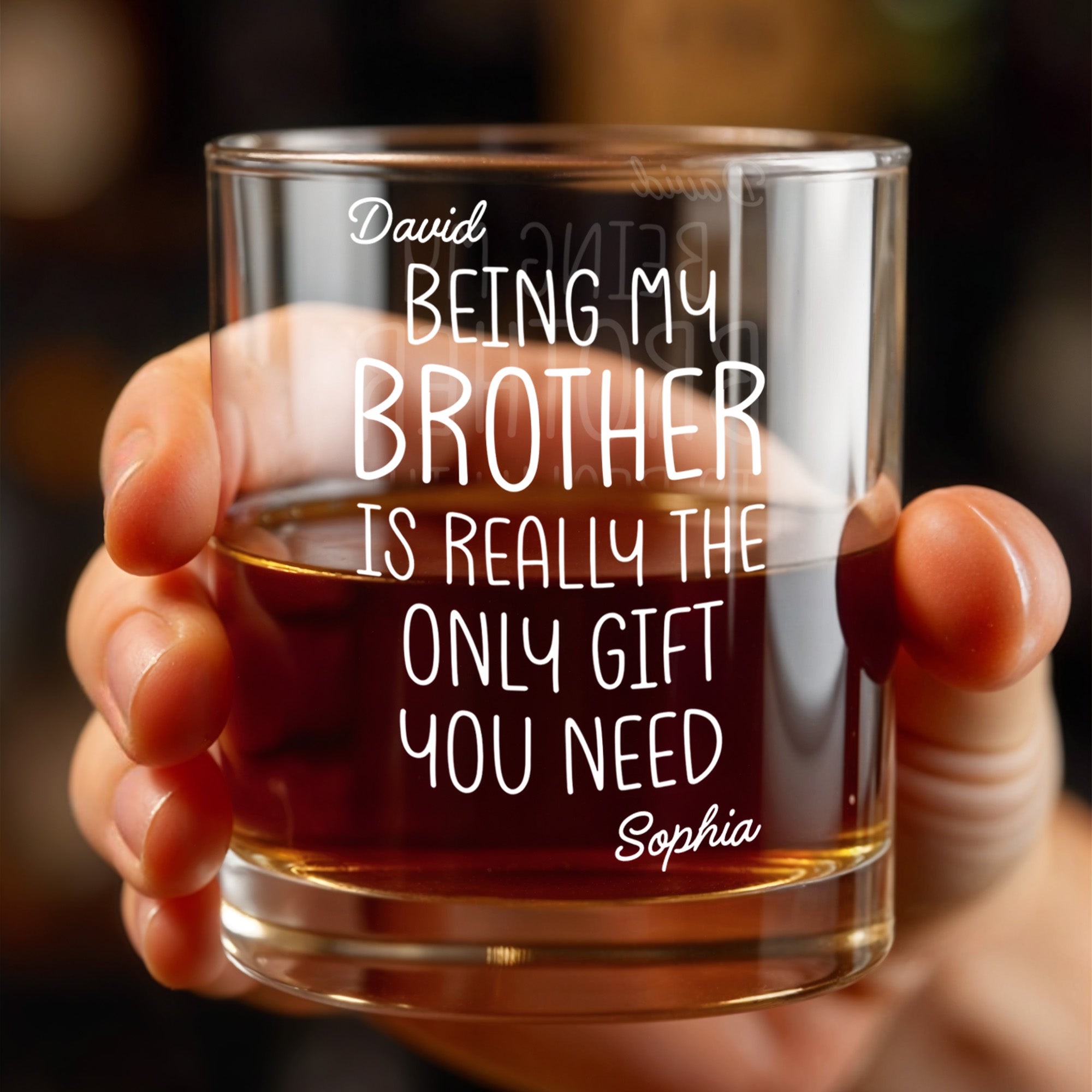 Being My Brother Is Really The Only Gift You Need - Personalized Custom Whiskey Glass - BRT001_RWG