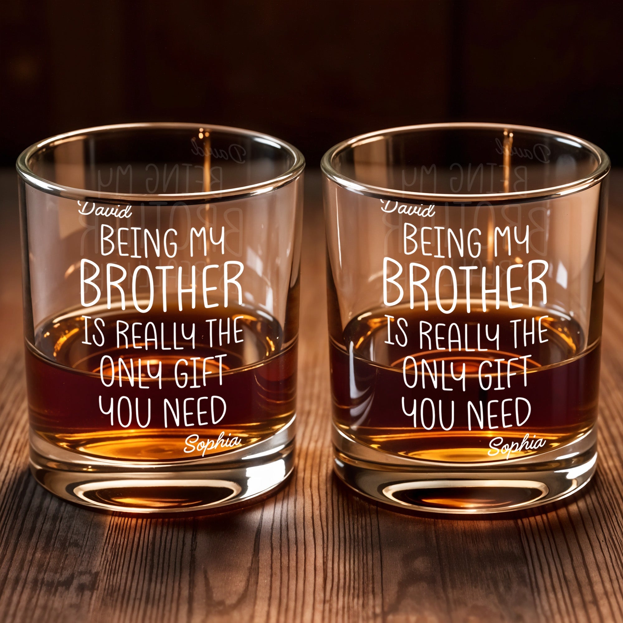 Being My Brother Is Really The Only Gift You Need - Personalized Custom Whiskey Glass - BRT001_RWG