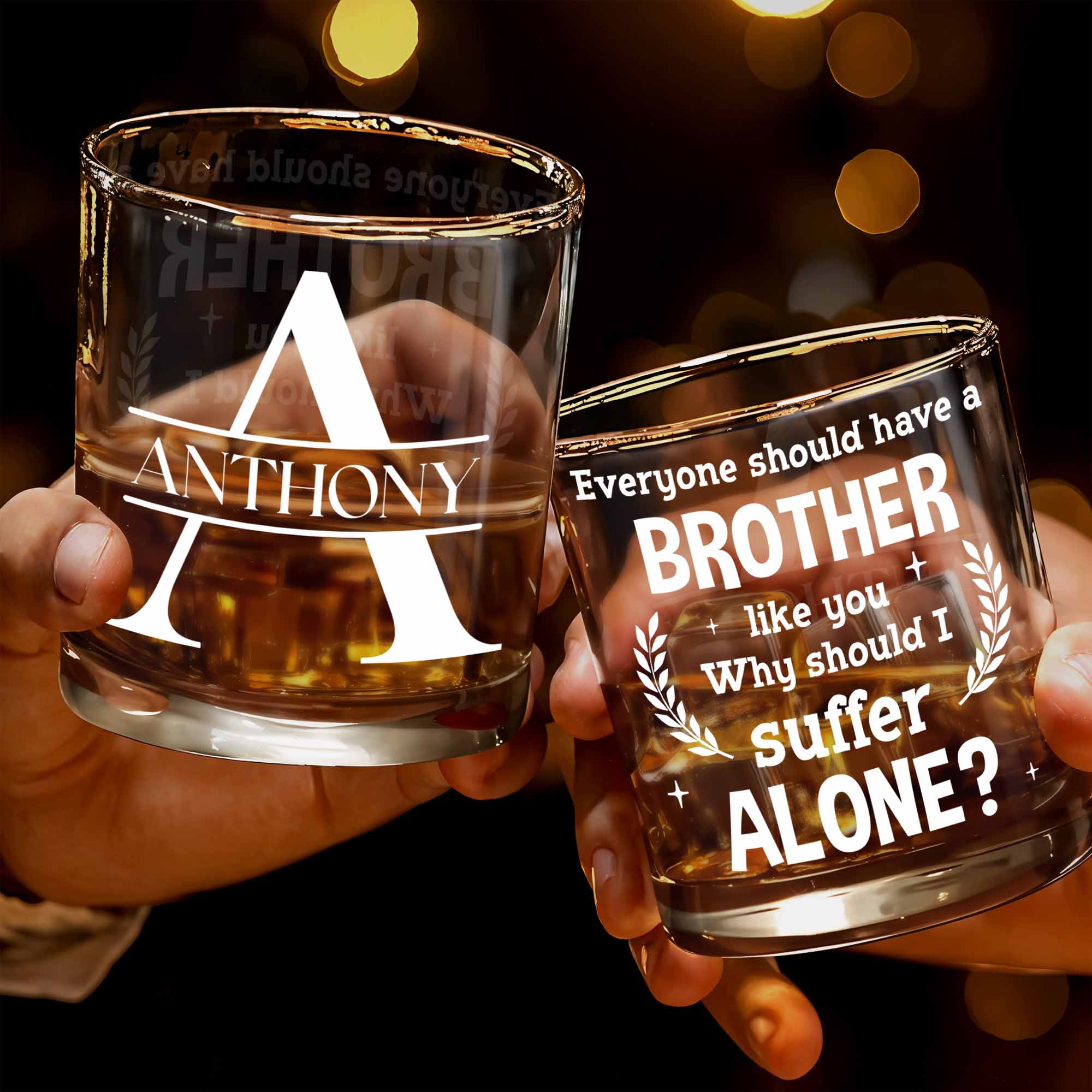 An Ageless Classic Gift Personalized Whiskey Glass - Personalized Custom Whiskey Glass - BRT005_RWG