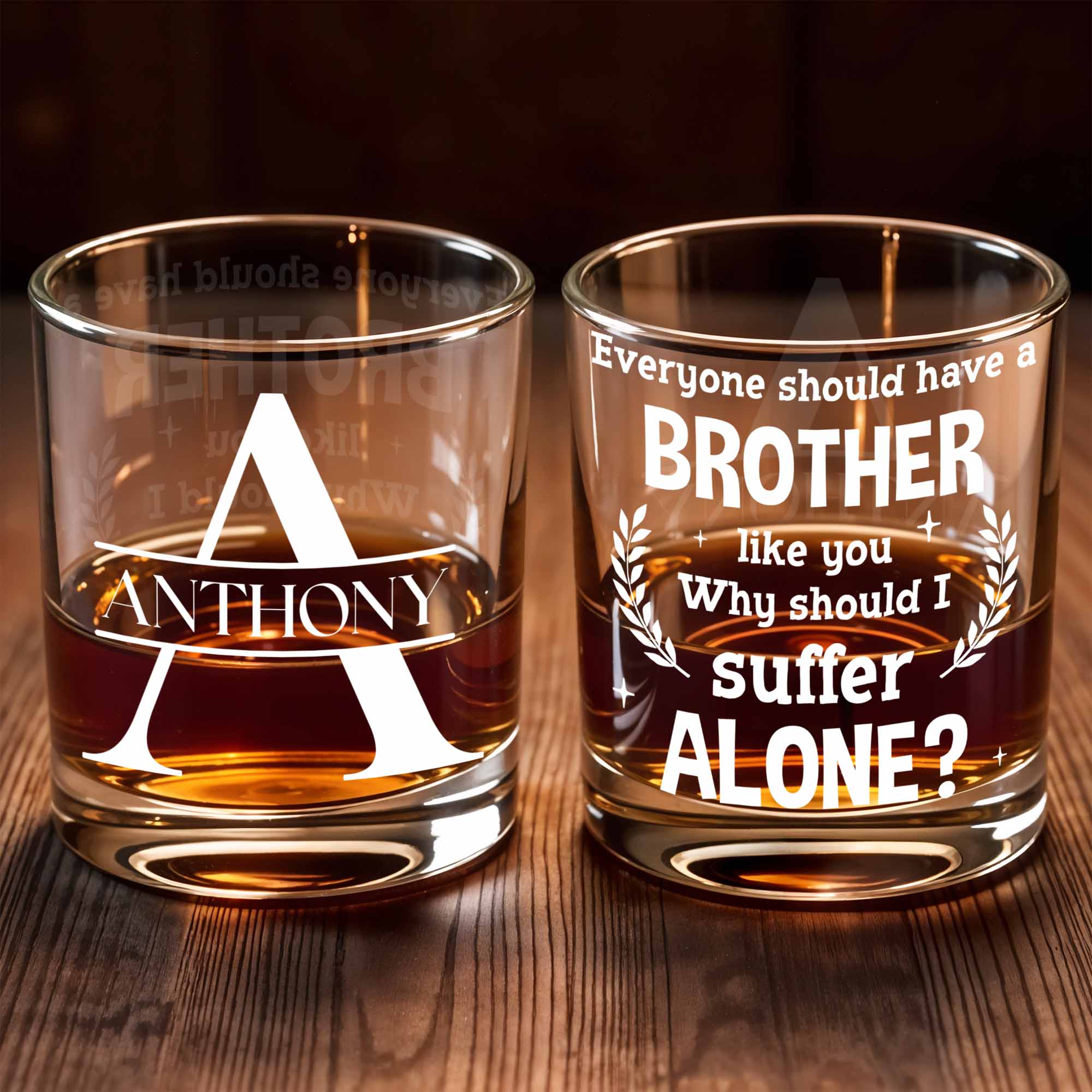 An Ageless Classic Gift Personalized Whiskey Glass - Personalized Custom Whiskey Glass - BRT005_RWG
