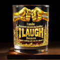 I Smile Because You Are My Brother, Fists And Wheat Design - Personalized Custom Whiskey Glass - BRT006_RWG
