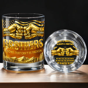 Once A Brother Always A Brother Bond Broken Fist Bump Mountains - Personalized Whiskey Glass - BRT010_PRIWI