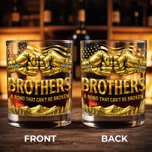 Once A Brother Always A Brother Bond Broken Fist Bump Mountains - Personalized Whiskey Glass - BRT010_PRIWI