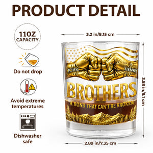 Once A Brother Always A Brother Bond Broken Fist Bump Mountains - Personalized Whiskey Glass - BRT010_PRIWI