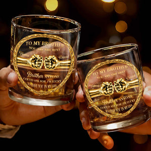 To My Brother You Are The Best Gold Fist Bump Ornament - Personalized Custom Whiskey Glass - BRT032_RWG