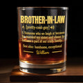 Brother In Law Pretty Cool Guy Dictionary Definition Typography Design - Personalized Custom Whiskey Glass - BRT050_RWG